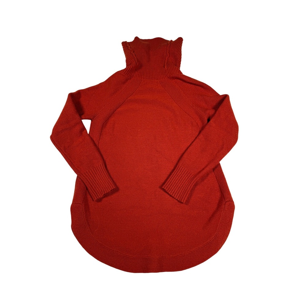 Anthropologie Cozy‎ Knit Cowl Neck Sweater Orange Lagenlook Pullover Size S - Picture 3 of 7